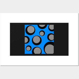 blue grey and black pop art pattern Posters and Art